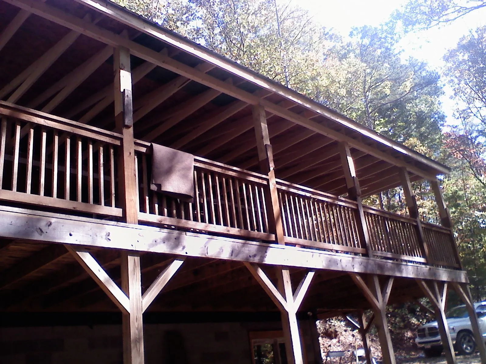 Timber framing under a new elevated porch and deck — Roof Leak Repair in Maiden by Roofing Brothers